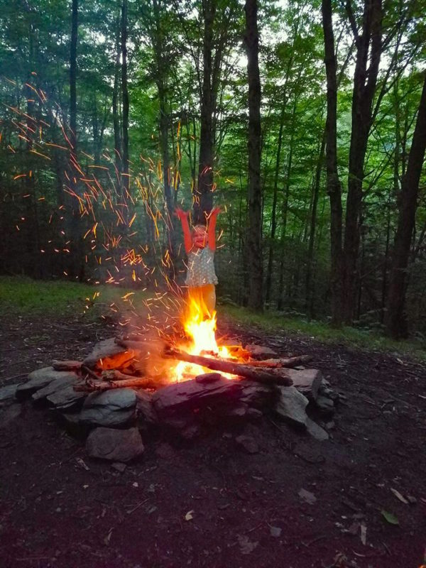 kids, children, camping, fire